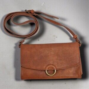 Universal Thread Brown Crossbody Wallet Purse Ring Snap Cognac Brown 25in Drop